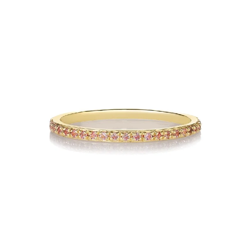 women’s rings-Sarah Lil Pure Baby Pink 14K Gold Ring w. Sapphires