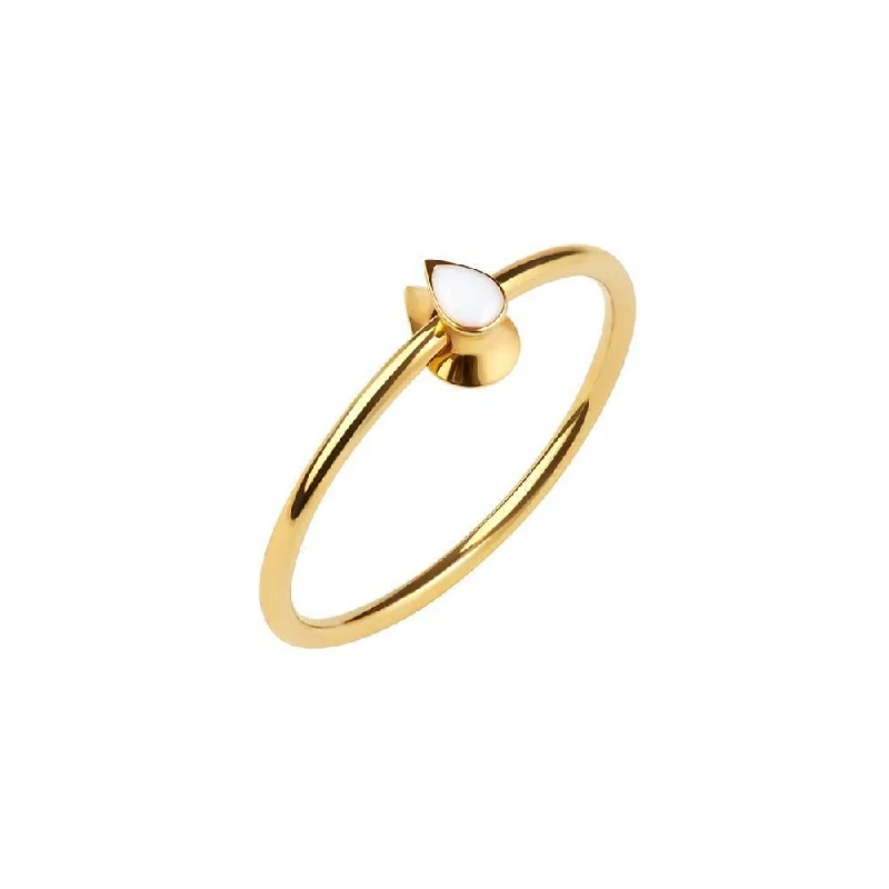 women’s oval rings-Orbit Infinity Drop Gold Plated Ring