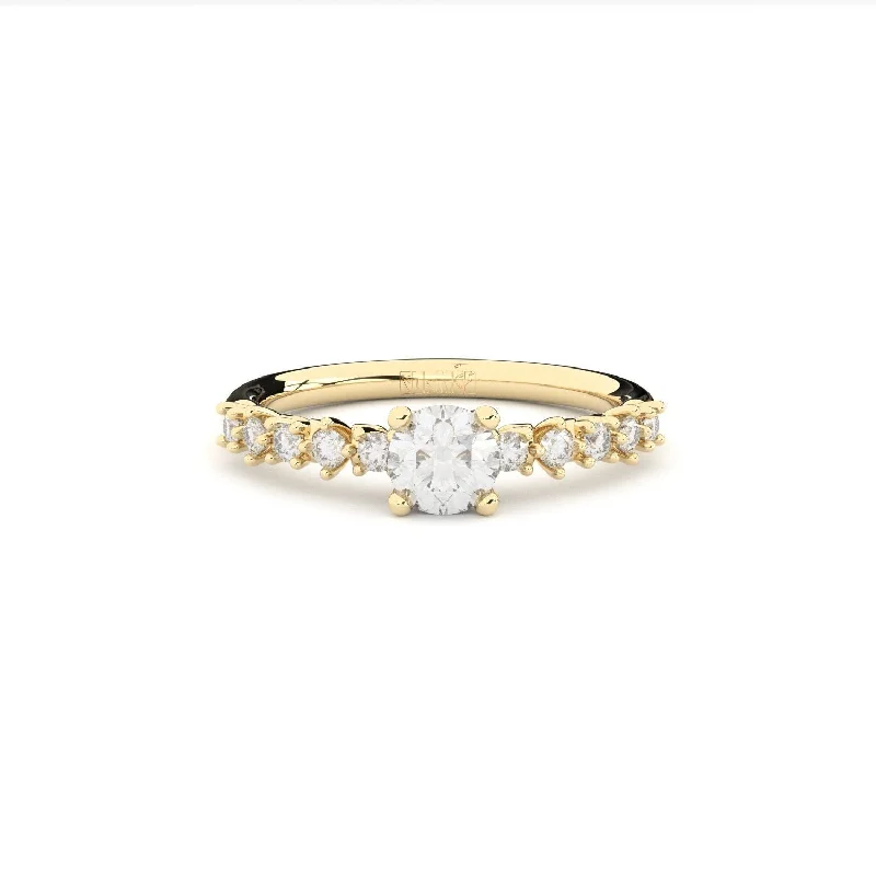 women’s gemstone wedding rings-DUO+ 18K Gold Ring w. Lab-Grown Diamonds