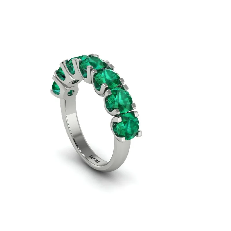 women's princess halo engagement rings-Emerald Eternal Radiance Wedding Ring - Lennon No. 6