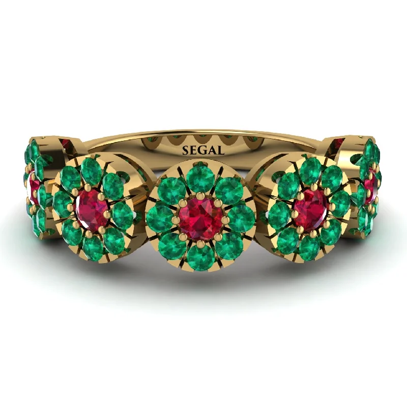 women's vintage-inspired engagement rings-Ruby Blossom Of Eternity Wedding Ring - Yaretzi No. 25