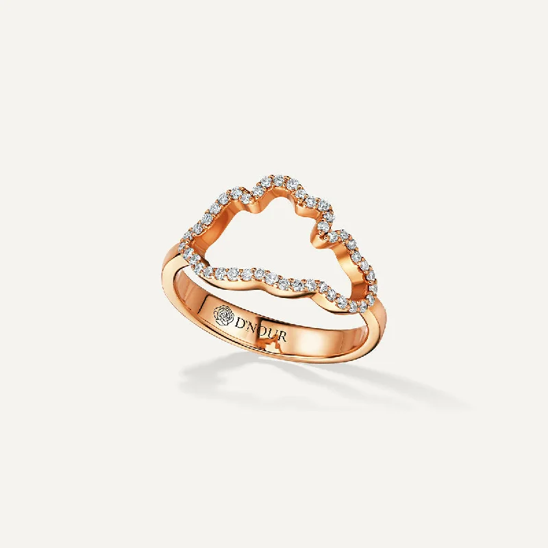 women’s radiant cut rings-Allusia Love Accented 18K Rosegold Ring w. Diamonds