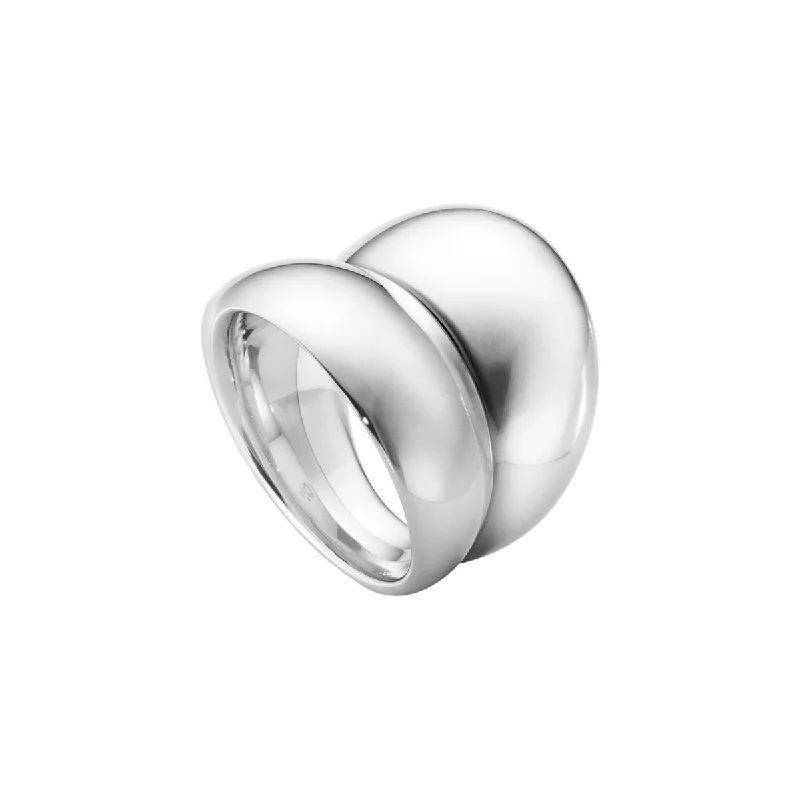 women’s gold rings-Curve 20,5 mm. Silver Ring