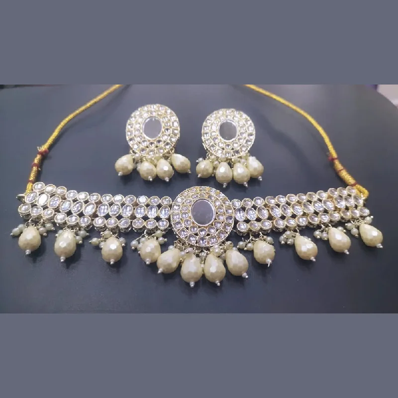 women’s anniversary necklaces-Manisha Jewellery Gold Plated Kundan Necklace Set