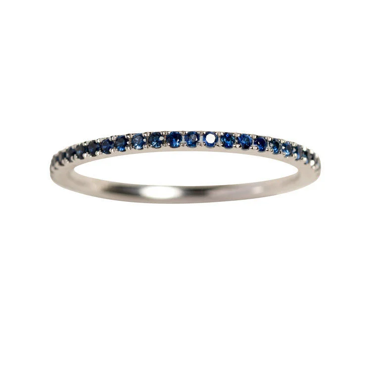 women’s engraved rings-Petit Olivia Ring White, Blue