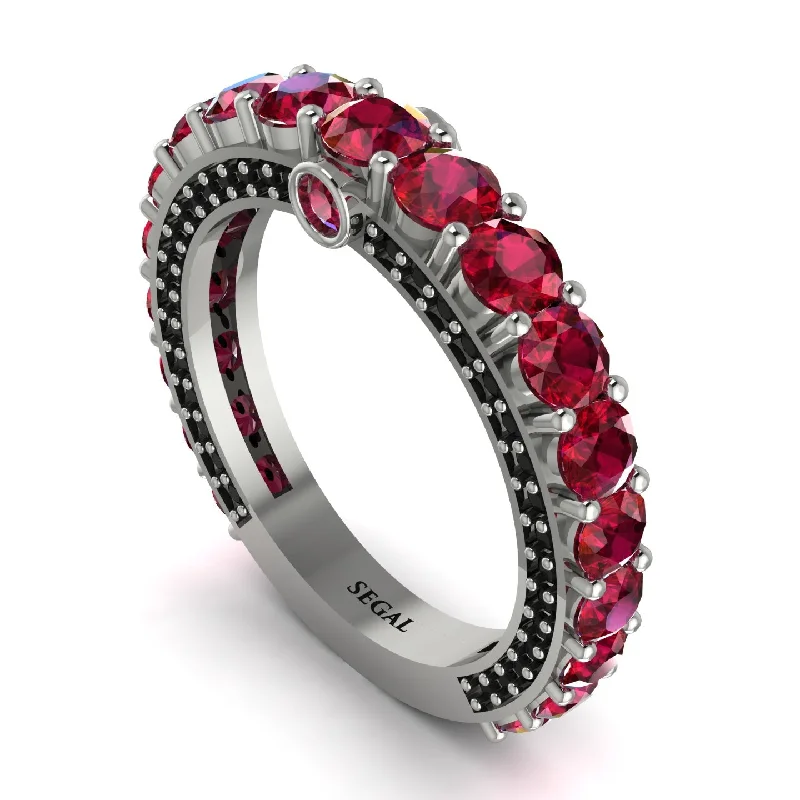 women's vintage-inspired engagement rings-Ruby Eternal Love Wedding Ring - Anaya No. 42