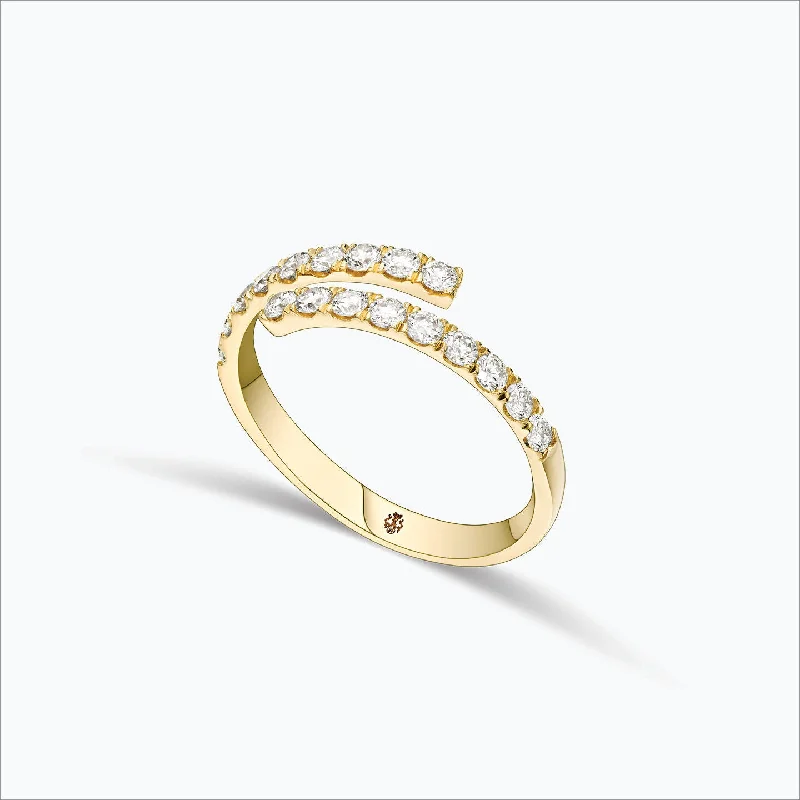 women’s mixed metal rings-Initha 18K Gold Ring w. Diamonds