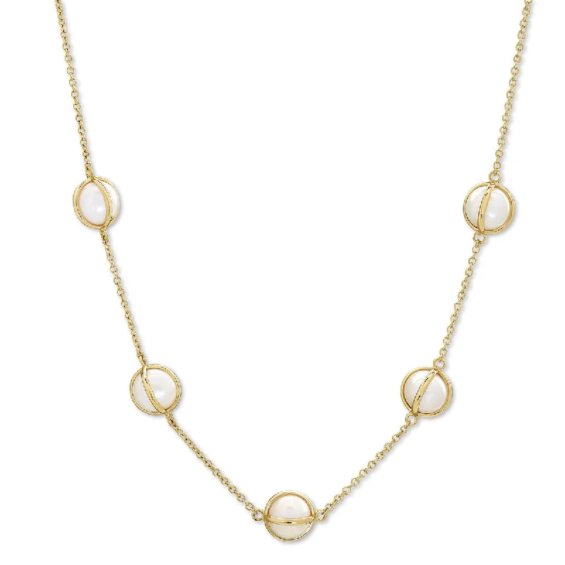 women’s pearl statement necklaces-Celeste Pearl 16 to 18-Inch Classic Chain Necklace