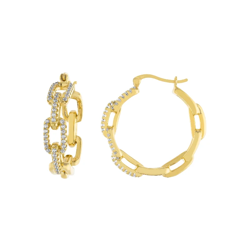 women's long earrings-Link Hoops