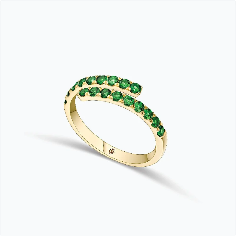 women’s wedding bands with diamonds-Initha 18K Gold Ring w. Tsavorite