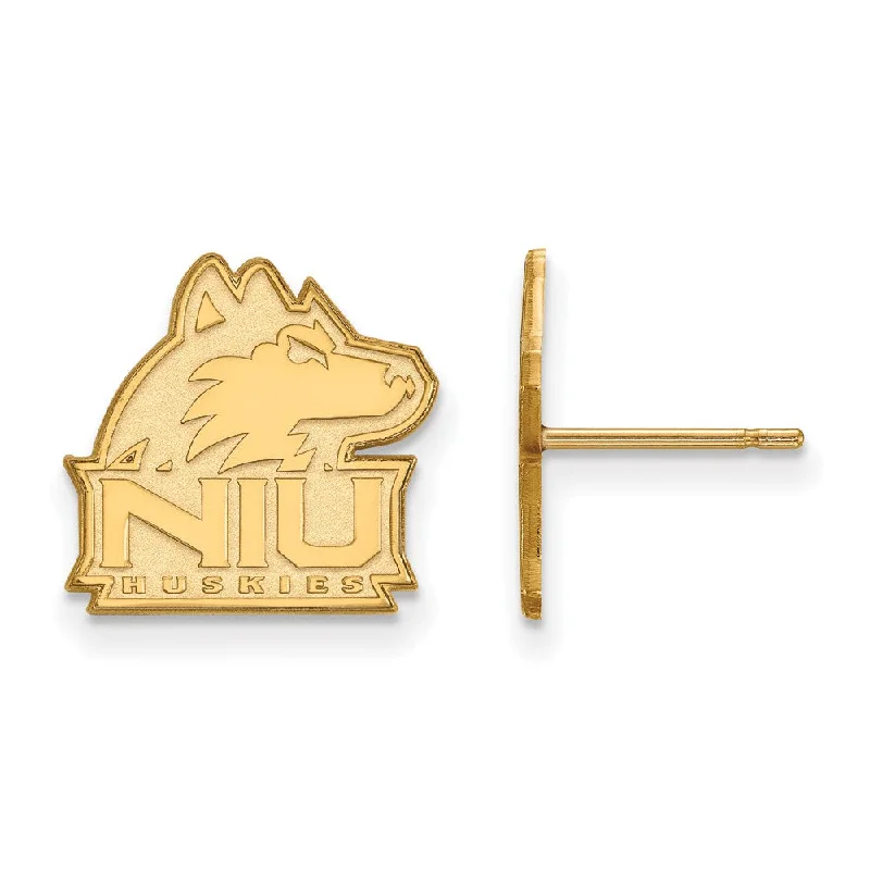 women's drop earrings-14k Gold Plated Silver Northern Illinois University Post Earring