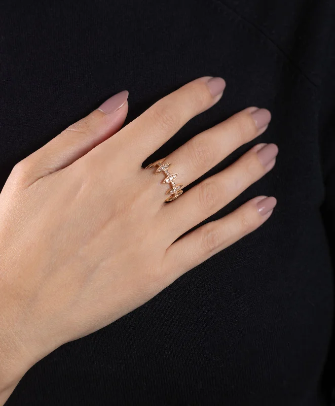 women’s stackable rings-Losange 18K Gold, Whitegold or Rosegold Ring w. Diamonds