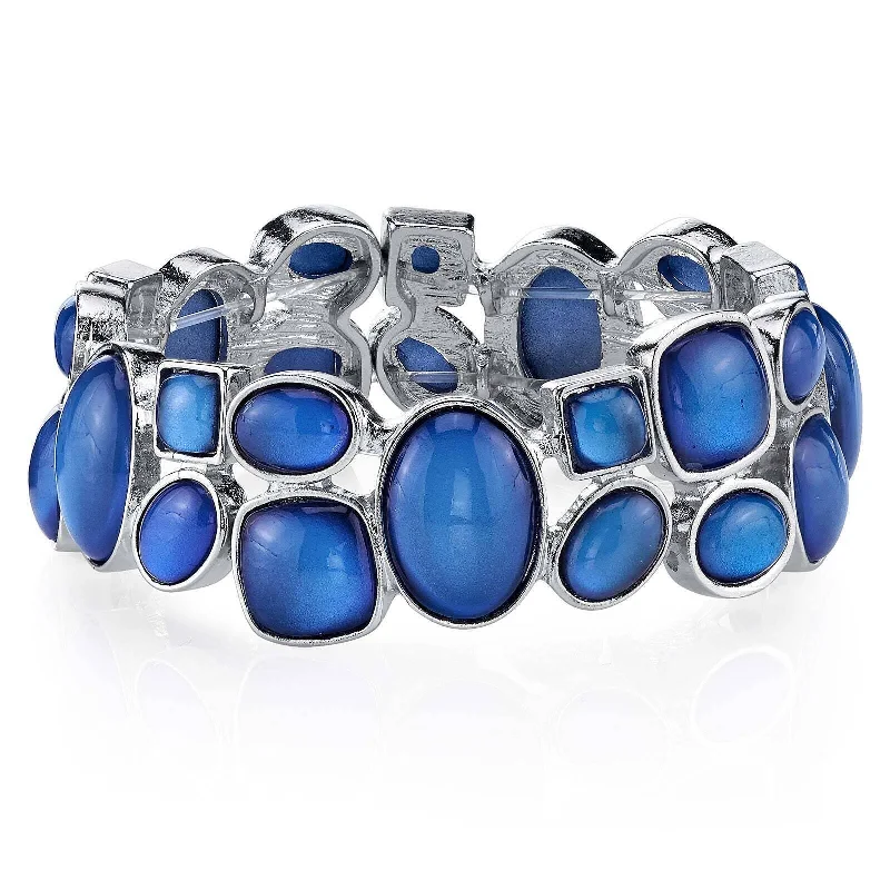 women's sun bracelets-2028 Jewelry Retro Multi Shape Stone Stretch Bracelet