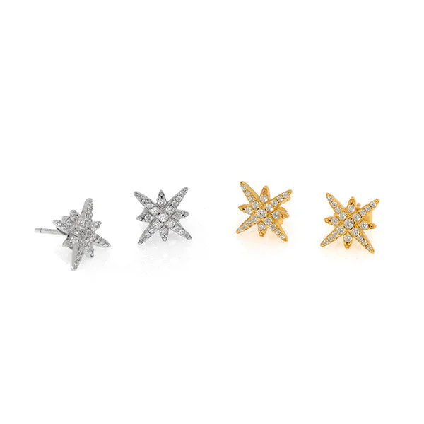 women's statement earrings-Origami Stud