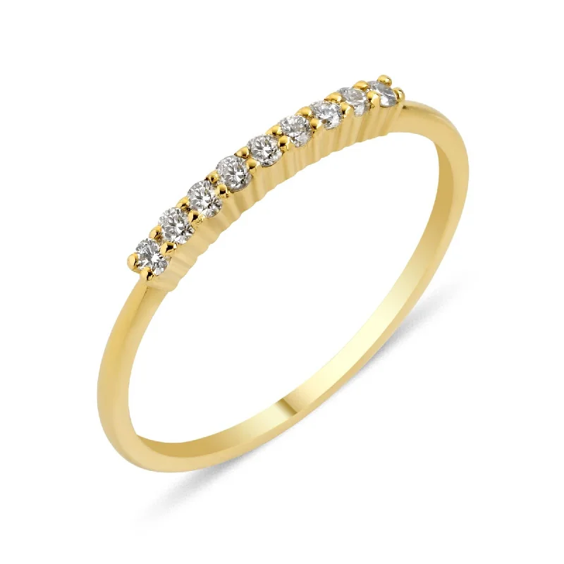 women’s adjustable silver rings-Lara Bar 18K Gold Ring w. Diamonds