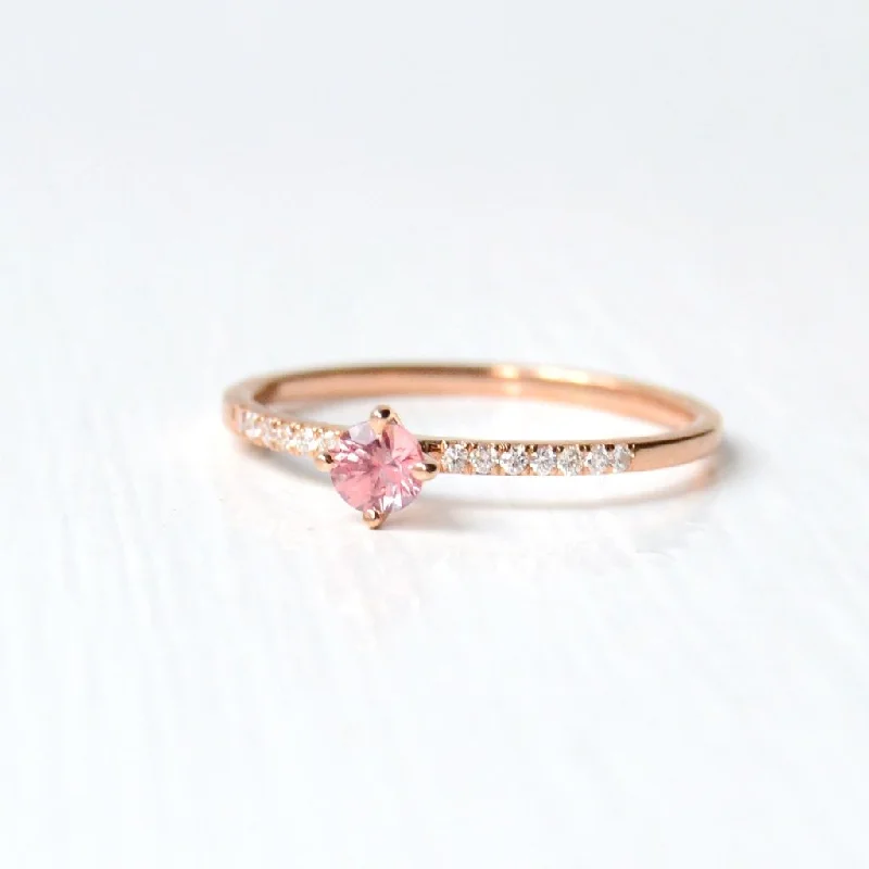 women’s fine jewelry rings-Hima Pic 18K Rosegold Ring w. Sapphire & Diamonds