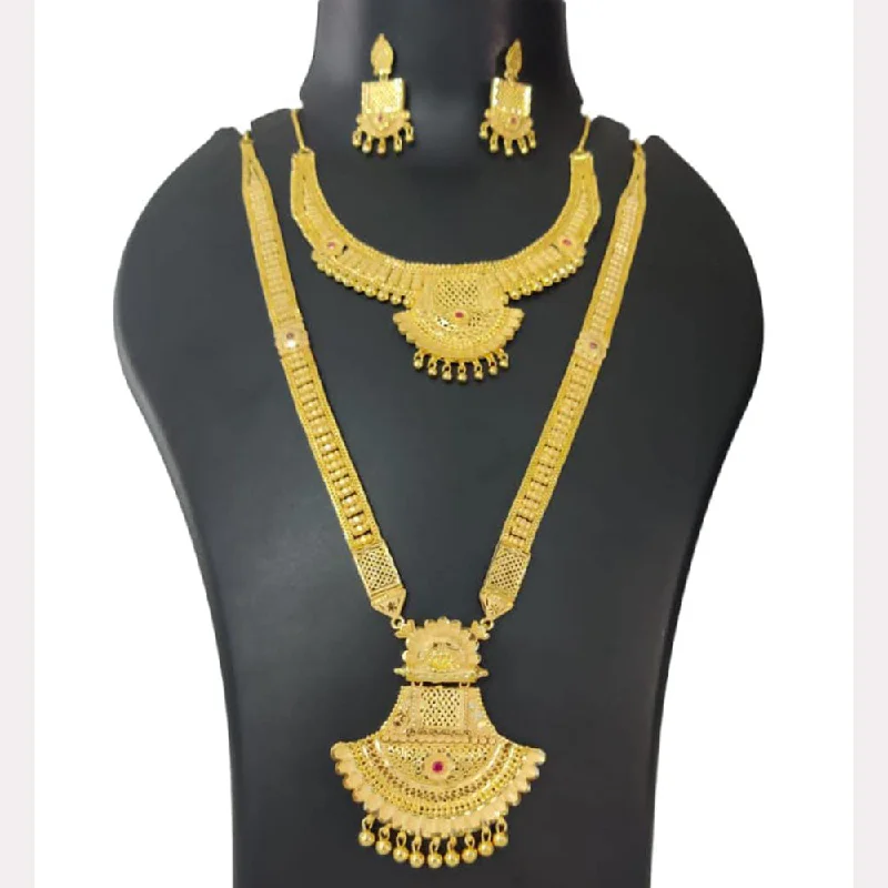 women’s wedding necklaces-Pari Art Jewellery Forming Double Necklace Set