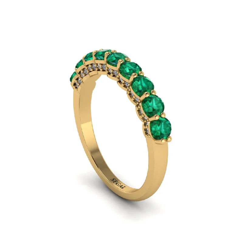 women's topaz engagement rings-Round Cut Emerald 14K Gold Wedding Ring  - Jimena No. 4