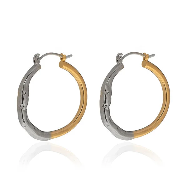 women's rose gold earrings-Intermix Hoop