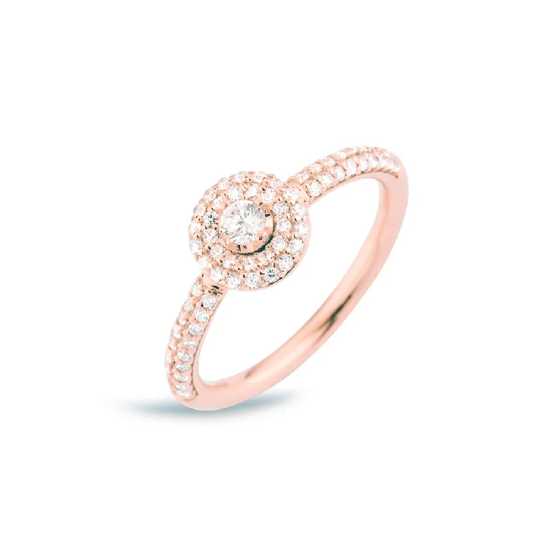 women’s classic solitaire rings-Matiné 18K Rosegold Ring w. 68 Diamonds