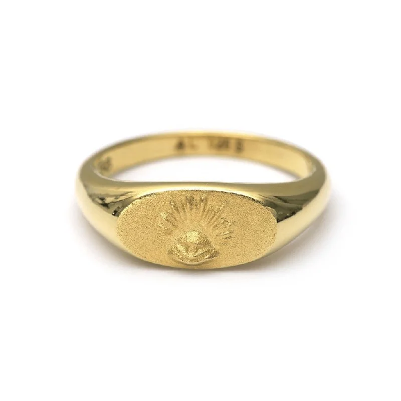 women’s adjustable rings-Love Seeks Gold Plated Ring