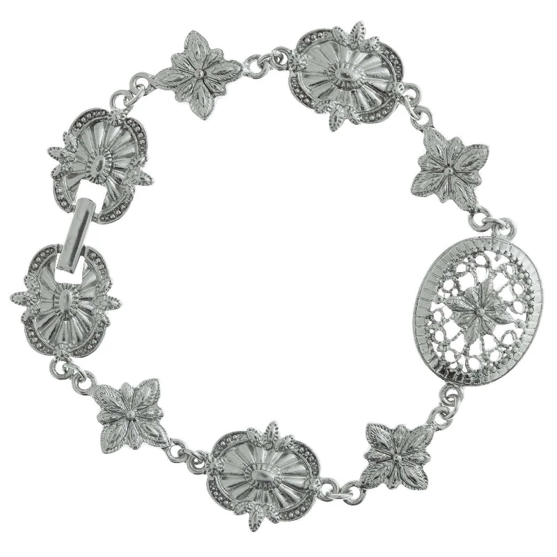 women's heavy bracelets-1928 Jewelry Tailored Starburst Link Bracelet