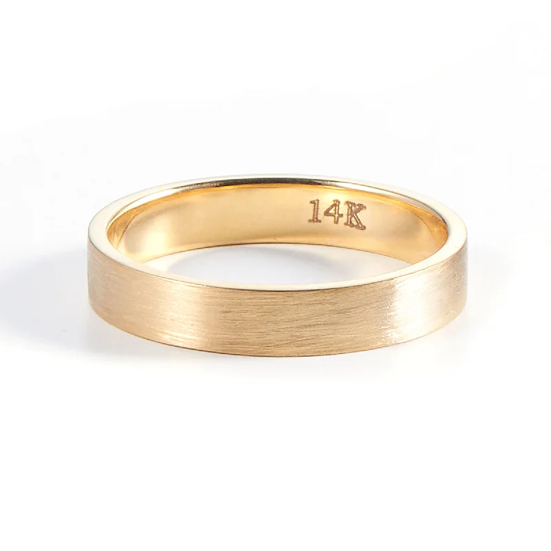 women’s gold rings-LEO 14K Gold Ring 5 mm