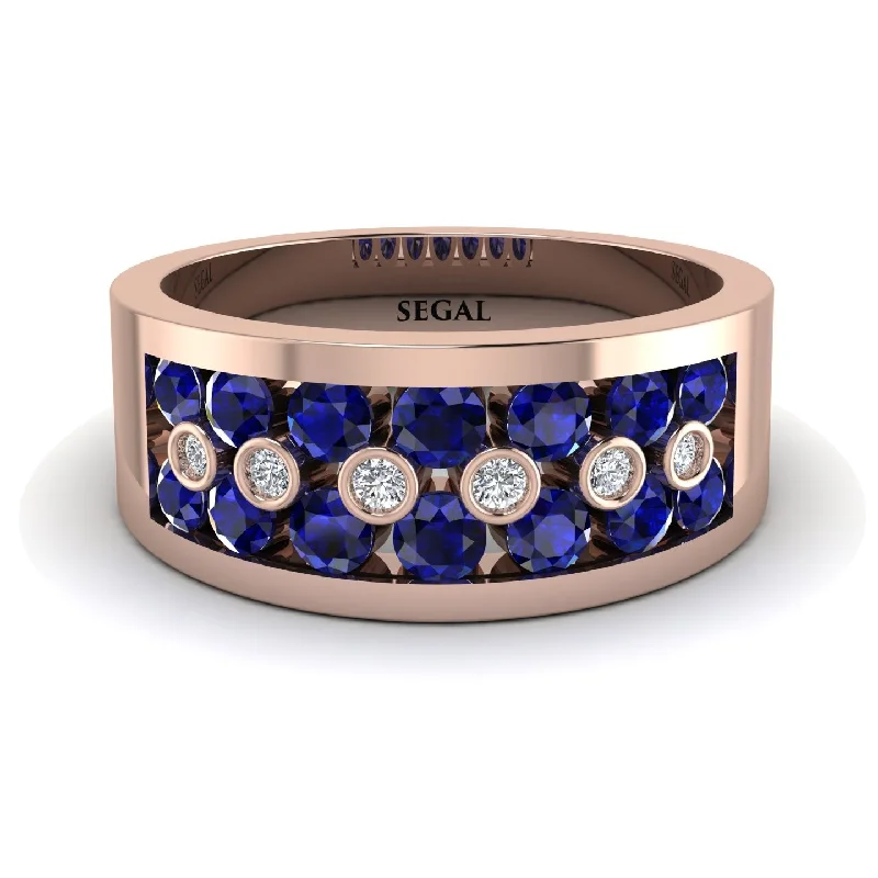 women's engraved engagement rings-Sapphire Eternal Harmony Wedding Ring - Carmen No. 14