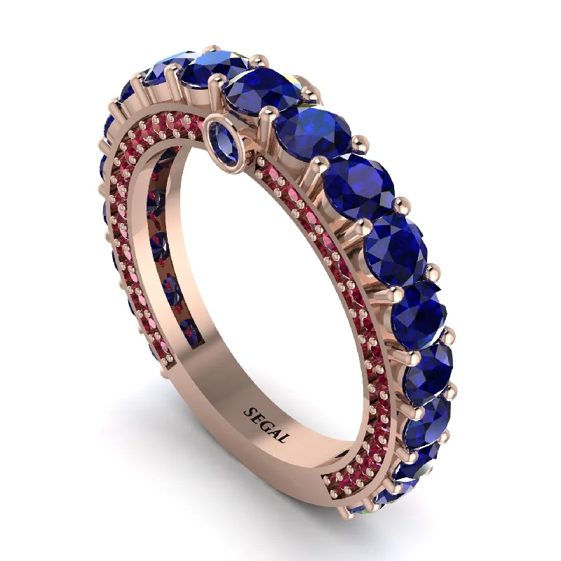 women's low profile engagement rings-Sapphire Eternal Love Wedding Ring - Anaya No. 59