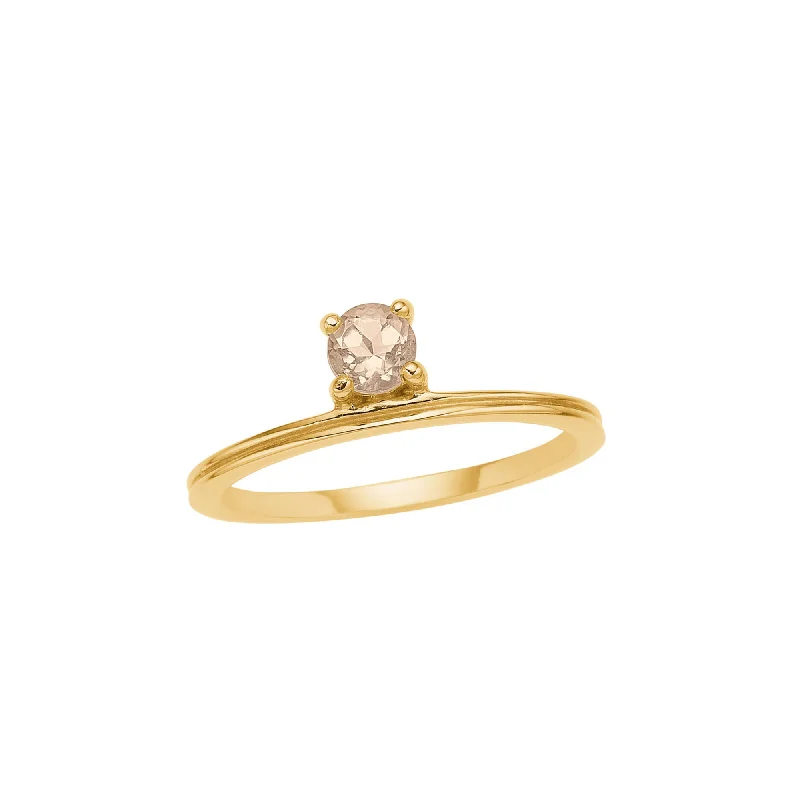 women’s cubic zirconia rings-Unicorn 18K Gold Plated Ring w. Quartz