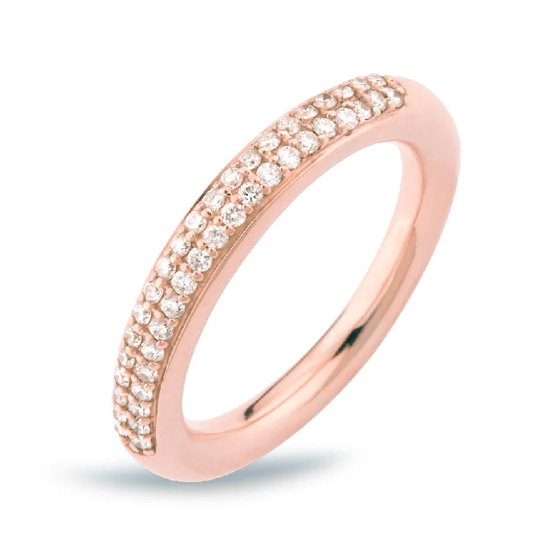 women’s birthstone rings-D'avie 18K Rosegold Ring w. 42 Diamonds