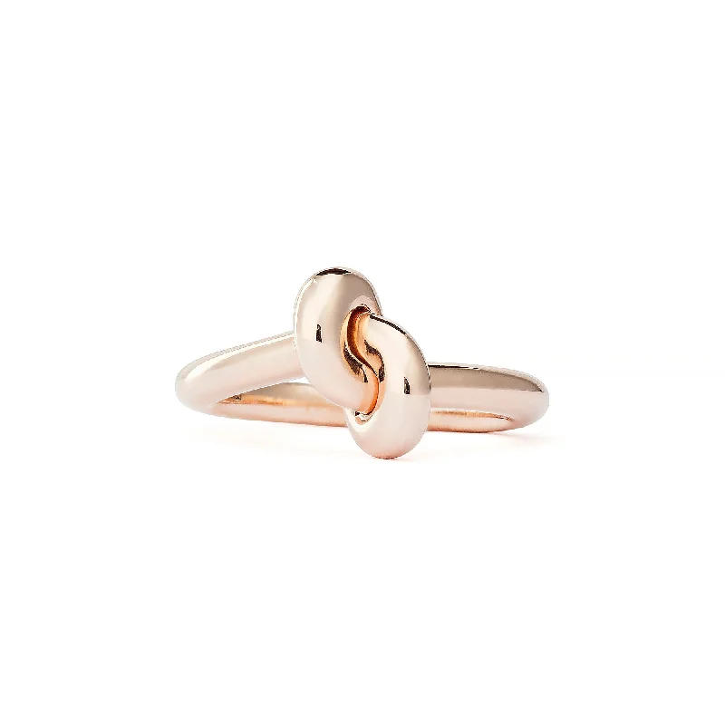 women’s vintage gold rings-Legacy Knot Small (Tight) 18K Rosegold Ring