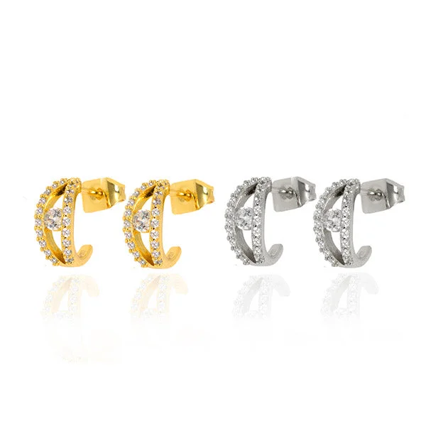 women's trendy earrings-Diamante Earring