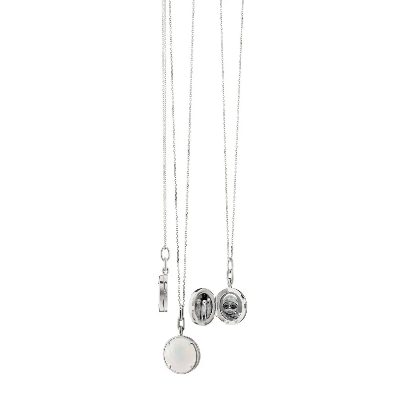 women’s chain necklaces-Brooke Stone Slim Locket Necklace