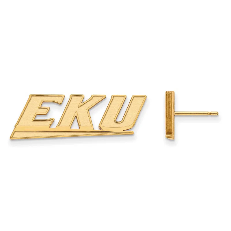 women's topaz earrings-14k Gold Plated Silver Eastern Kentucky University Post Earring