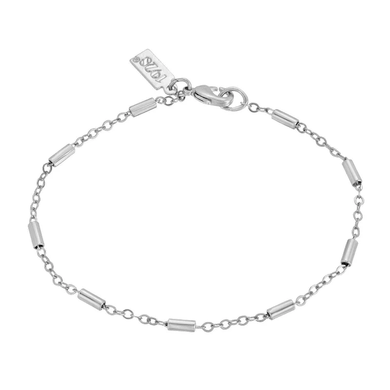 women's celestial bracelets-1928 Jewelry Classic Tube And Chain Bracelet 7 Inch