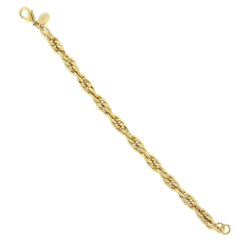 women's handmade bracelets-2028 Jewelry Gold Big Link Knurled Curb Bracelet