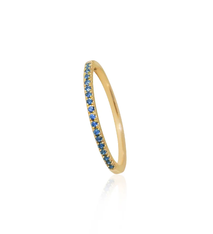 women’s moonstone rings-Sarah Lil Blue 14K Gold Ring w. Sapphires