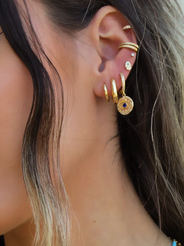 women's artistic earrings-Baby Hamsa Studs