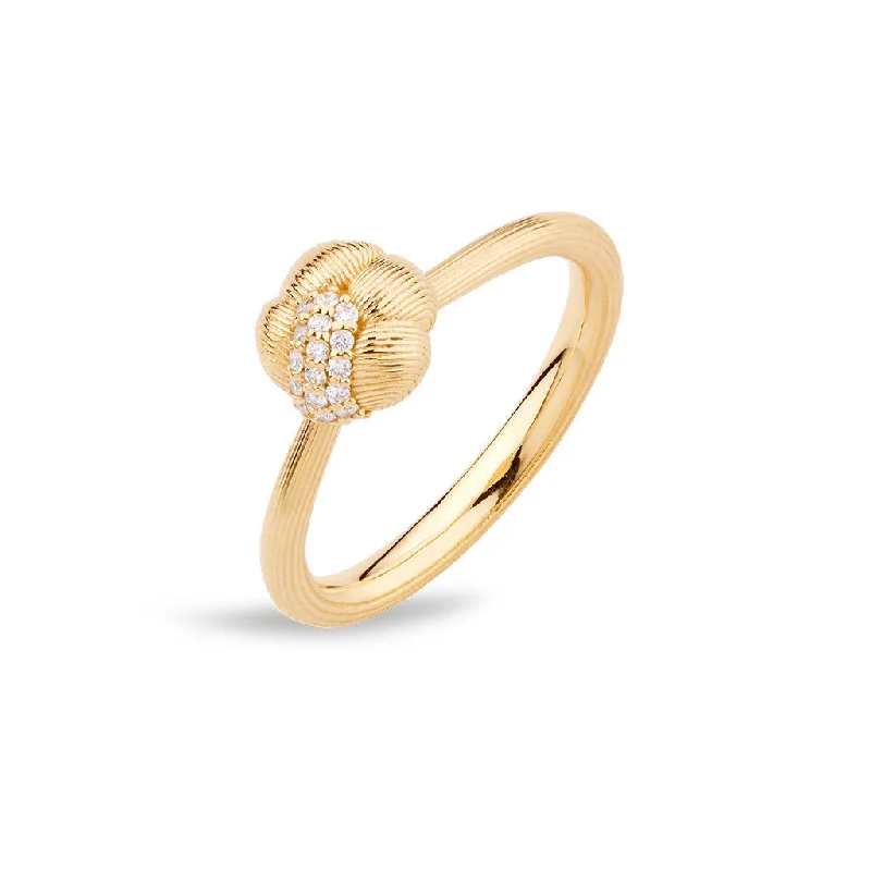 women’s fashion statement rings-Savá 18K Gold Ring w. 19 Diamonds