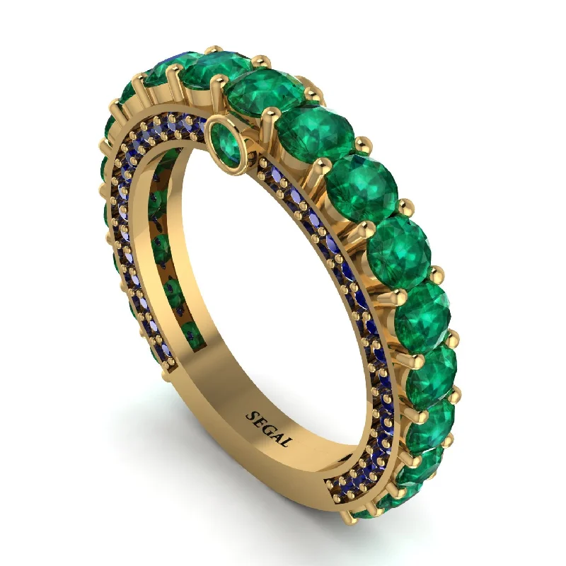 women's affordable engagement rings-Emerald Eternal Love Wedding Ring - Anaya No. 64