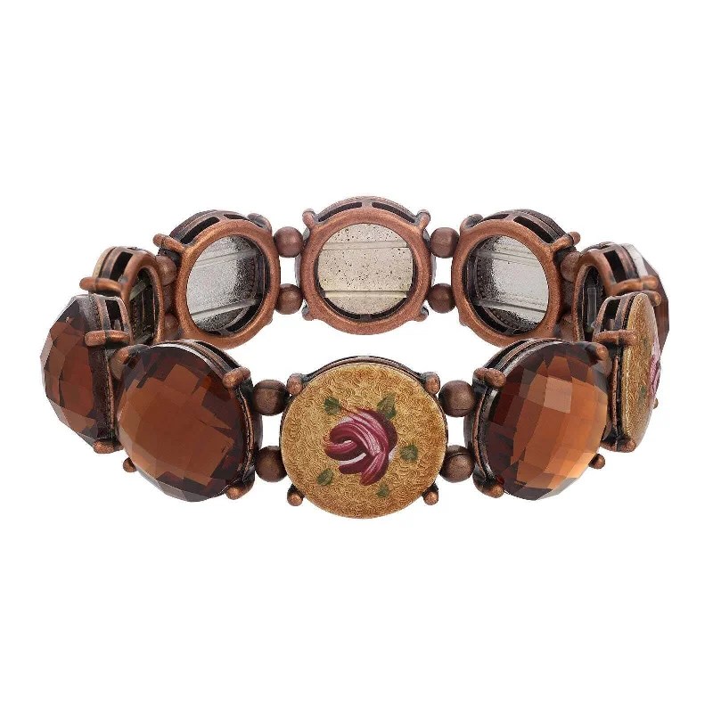 women's acrylic bracelets-1928 Jewelry Topaz And Stone Stretch Bracelet