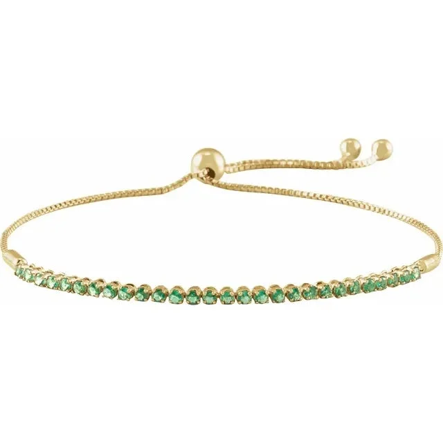 women's artistic bracelets-Emerald Bolo Bracelet