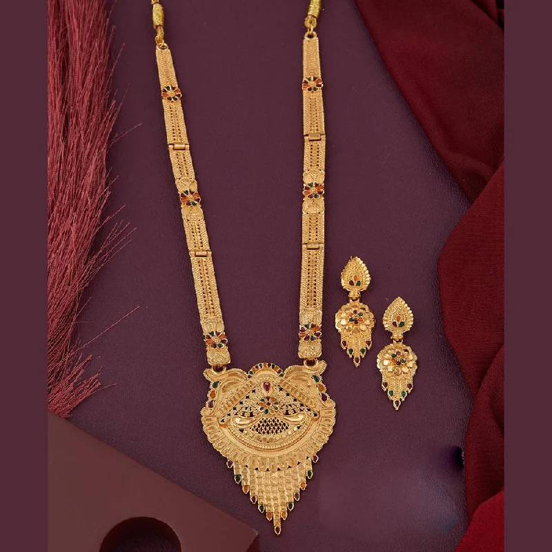 women’s short necklaces-Kalpna Sales Gold Plated Meenakari Necklace Set