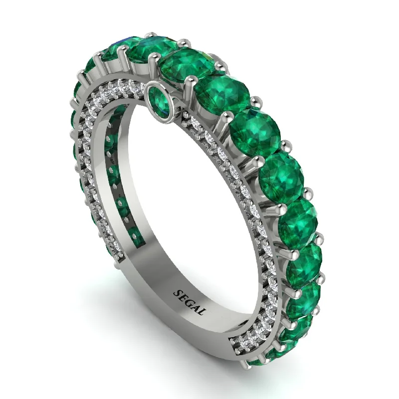 women's engagement rings-Emerald Eternal Love Wedding Ring - Anaya No. 6