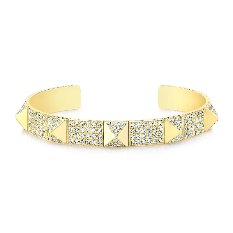 women's mom and daughter bracelets-Studded Cuff Bracelet