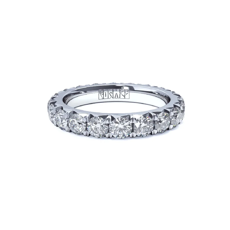 women’s custom-designed rings-Luxury Grace Eternity 14K Whitegold Ring w. Lab-Grown Diamonds