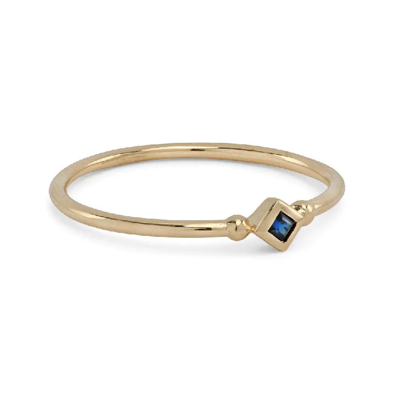 women’s fancy color rings-Sana 14K Gold Ring w. Blue Sapphire