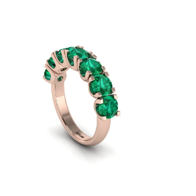 women's unique gemstone engagement rings-Emerald Eternal Radiance Wedding Ring - Lennon No. 5