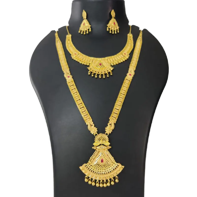 women’s unique necklaces-Pari Art Jewellery Forming Double Necklace Set